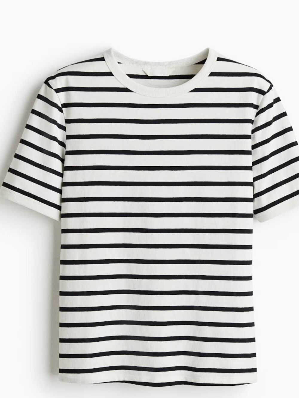 Madewell White Tee with Black Horizontal Stripes Women Size S New